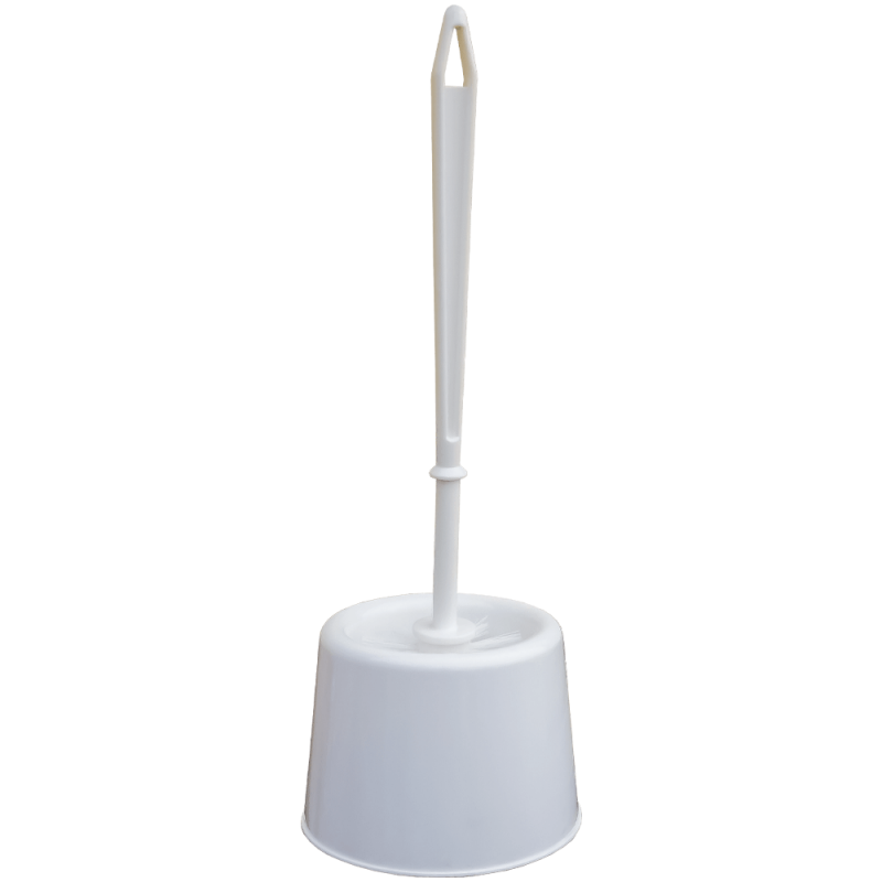 Set toaleta perie pentru WC cu suport, Lion, din plastic, alb, 36.5 x 13 CM